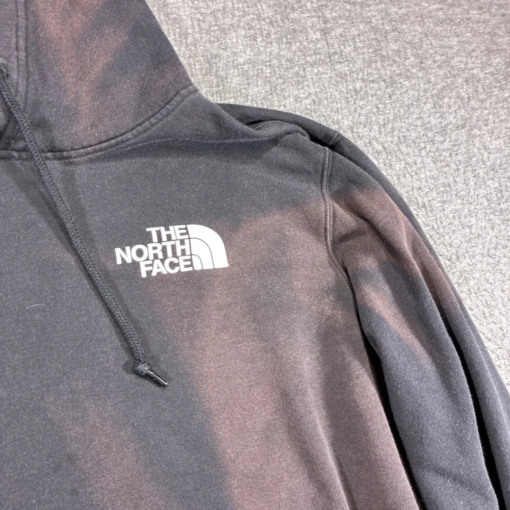 The North Face Hoodie Mens XL Black Sick Faded Sun Box Logo Pullover Gorpore